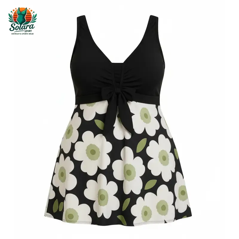 مایو دامن دار زنانه فیتن طرح گل کد 262