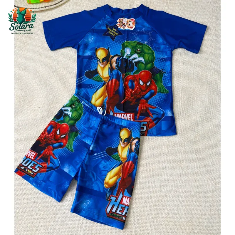 مایو بچه گانه پسرانه اورجینال طرح MARVEL رنگ آبی تصویر 2