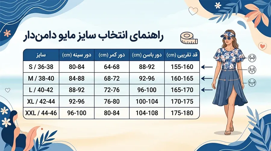 راهنمای انتخاب سایز مایو دامندار